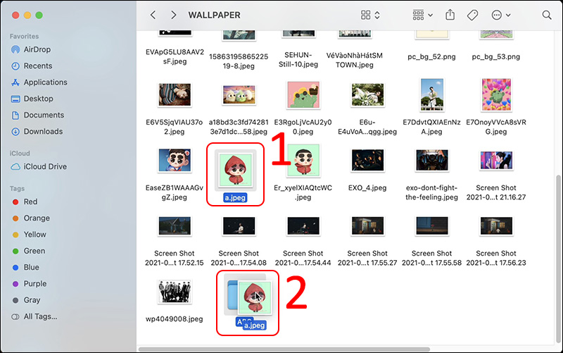 K&eacute;o thả file đến thư mục